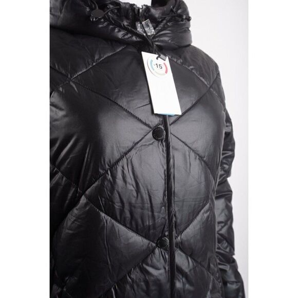 NOIZE Womens Amiyah Long Length Puffer Coat Jacket Black XS New NO BELT - Picture 3 of 8